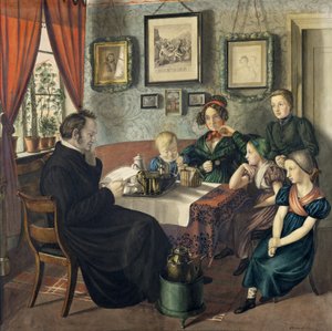 Pastoor Johann Wilhelm Rautenberg en zijn familie, 1833 door Carl Julius Milde